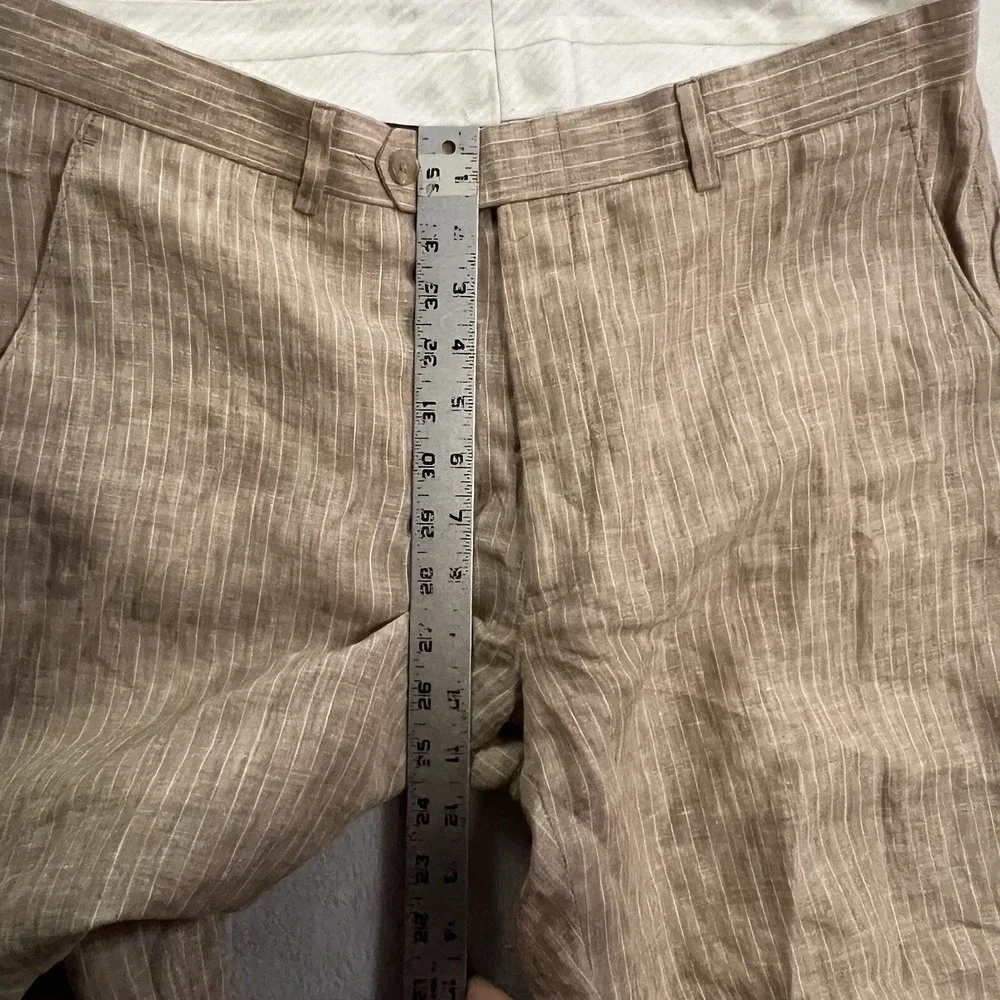 Lauren Ralph Lauren Dress Pants Men's Size 34x30 Beige Linen Flat Front Casual